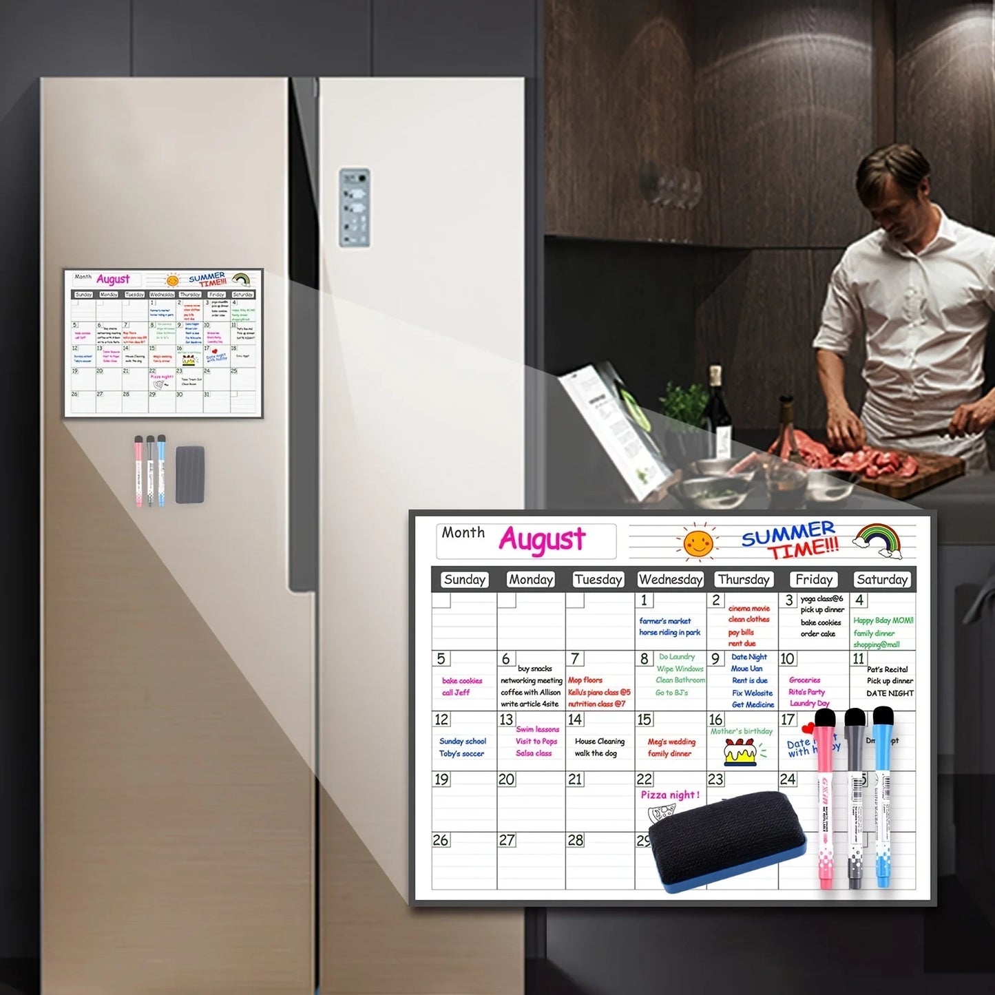 Erasable Monthly and Weekly Planner Magnetic Calendar Stickers