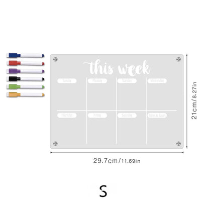 ZRGAE Fridge Magnets Sticker Clear Acrylic Calendar Weekly Planner