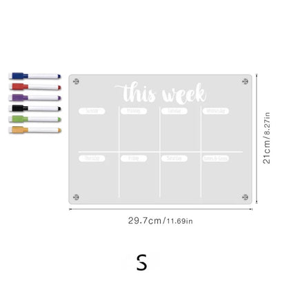 ZRGAE Fridge Magnets Sticker Clear Acrylic Calendar Weekly Planner