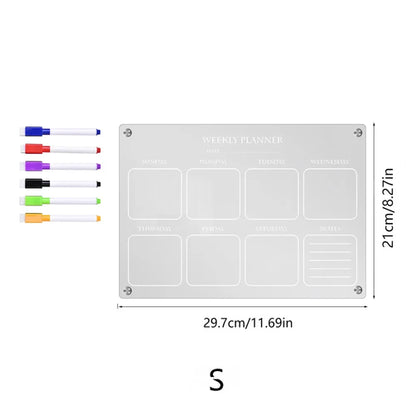 ZRGAE Fridge Magnets Sticker Clear Acrylic Calendar Weekly Planner