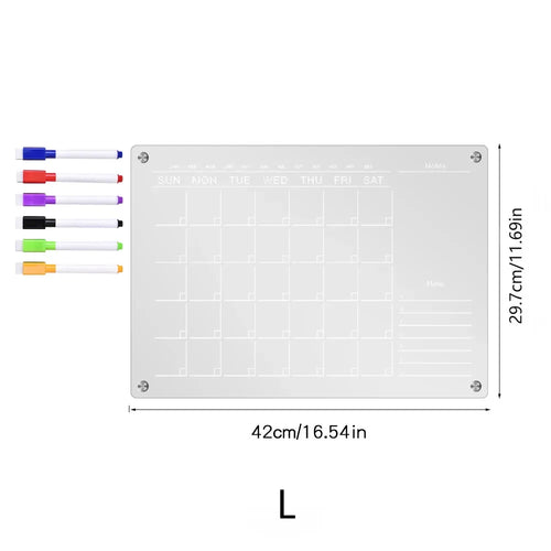 ZRGAE Fridge Magnets Sticker Clear Acrylic Calendar Weekly Planner