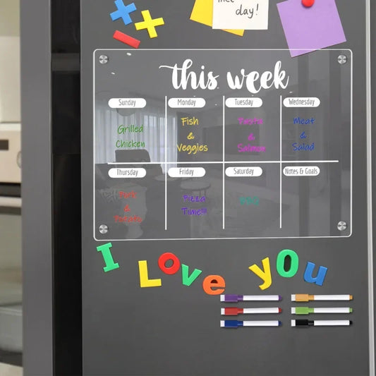 ZRGAE Fridge Magnets Sticker Clear Acrylic Calendar Weekly Planner