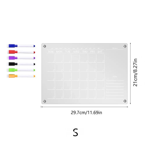 ZRGAE Fridge Magnets Sticker Clear Acrylic Calendar Weekly Planner