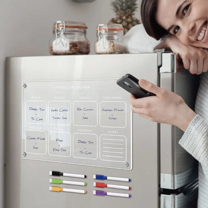 ZRGAE Fridge Magnets Sticker Clear Acrylic Calendar Weekly Planner