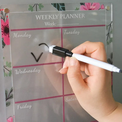ZRGAE Fridge Magnets Sticker Clear Acrylic Calendar Weekly Planner