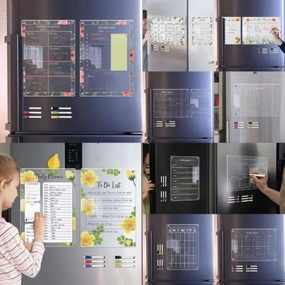 ZRGAE Fridge Magnets Sticker Clear Acrylic Calendar Weekly Planner