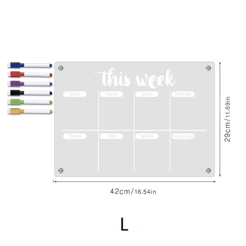ZRGAE Fridge Magnets Sticker Clear Acrylic Calendar Weekly Planner