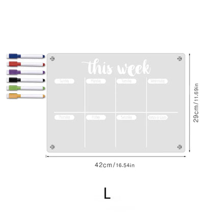 ZRGAE Fridge Magnets Sticker Clear Acrylic Calendar Weekly Planner